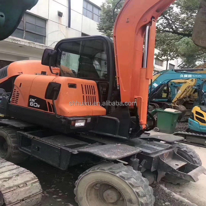Εξαιρετική απόδοση για το Doosan 60w μεταχειρισμένο τροχοφόρο εκσκαφέα μεταχειρισμένο τροχοφόρο εκσκαφέα doosan DX60W