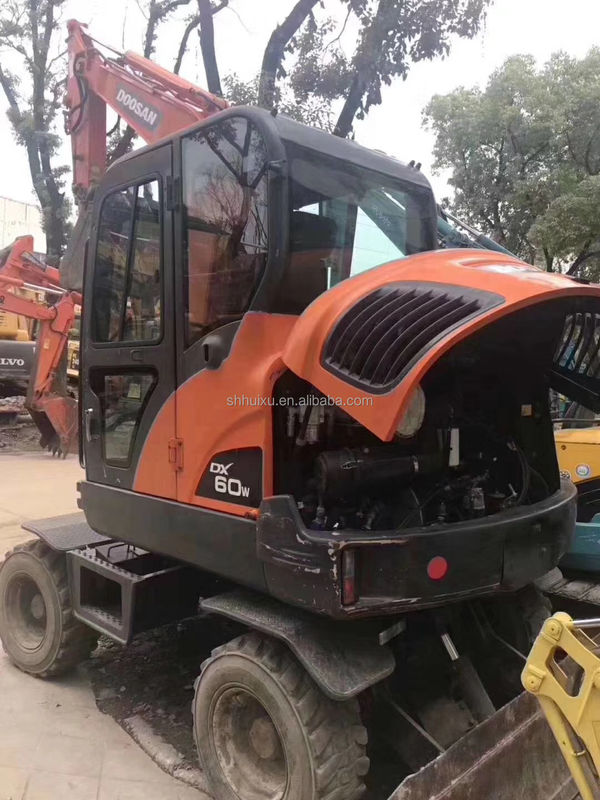 Εξαιρετική απόδοση για το Doosan 60w μεταχειρισμένο τροχοφόρο εκσκαφέα μεταχειρισμένο τροχοφόρο εκσκαφέα doosan DX60W