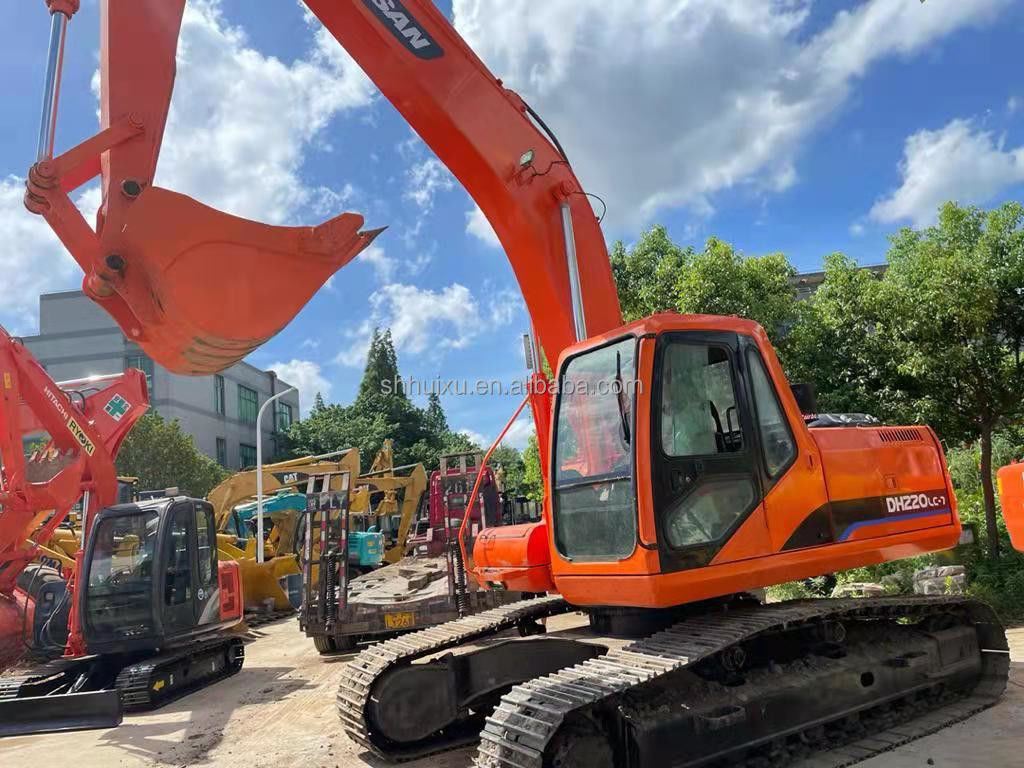 Doosan ζεστή πώληση doosan dh220lc χρησιμοποιημένος εξορυκτής/χρησιμοποιημένη μηχανή σκάψης Doosan DH220-7 Κορέας προέλευση προς πώληση