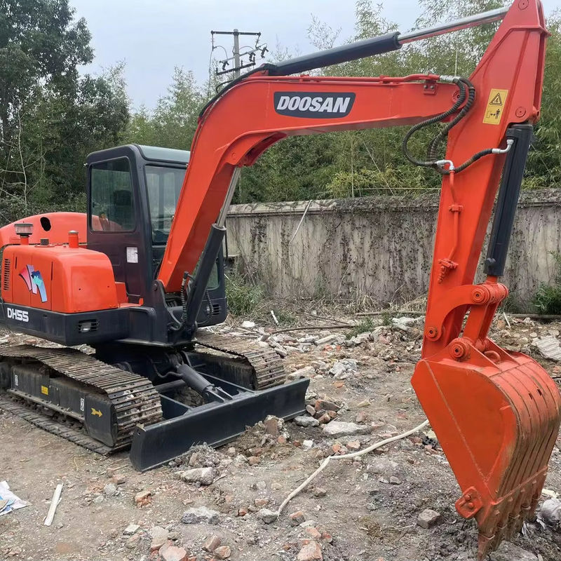 Πορτοκαλί Mini Χρησιμοποιούμενη Cat Doosan Dx55 μεταχειρισμένη εκσκαφέας 5,5 τόνων