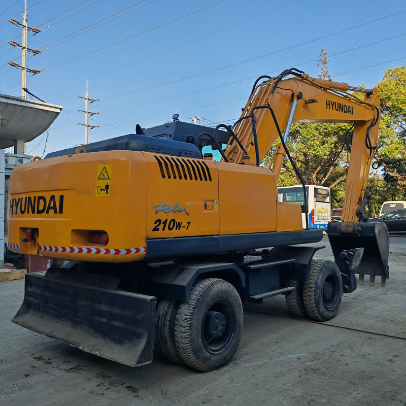 2.1m3 χωρητικότητα κουβαλιού μεταχειρισμένο εκσκαφέα τροχών μεταχειρισμένο Hyundai 210 7 εκσκαφέας