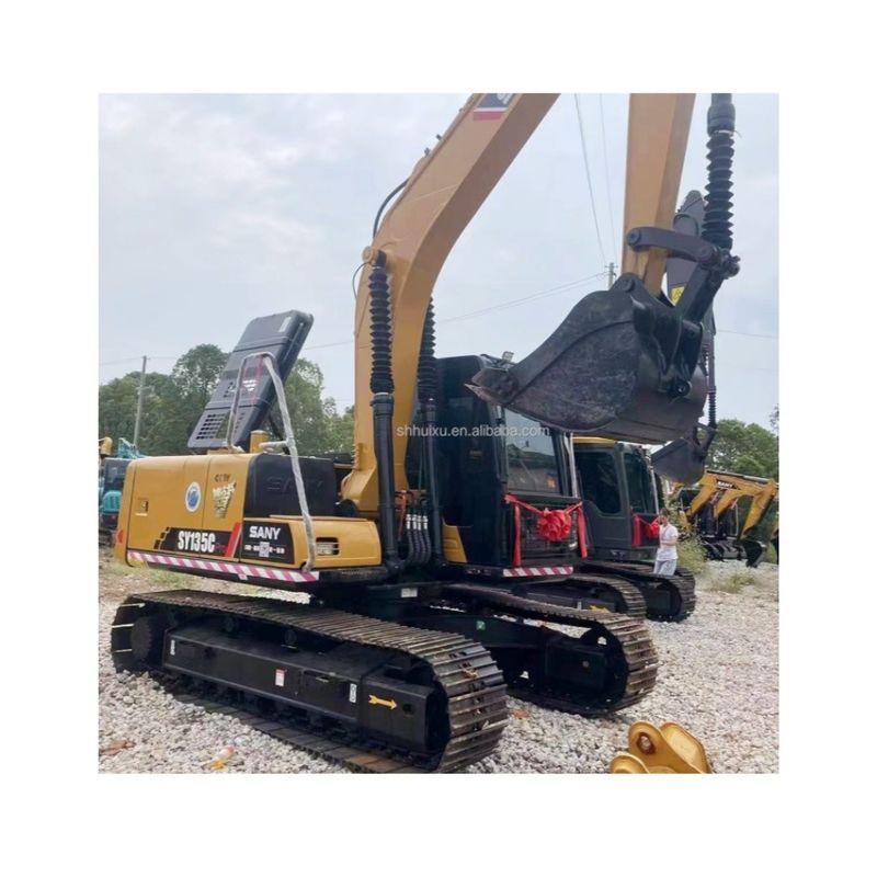 Χρησιμοποιούμενη Sany Excavator 135 Κίτρινη 0,7m3 χωρητικότητα κουβάς 13 τόνους